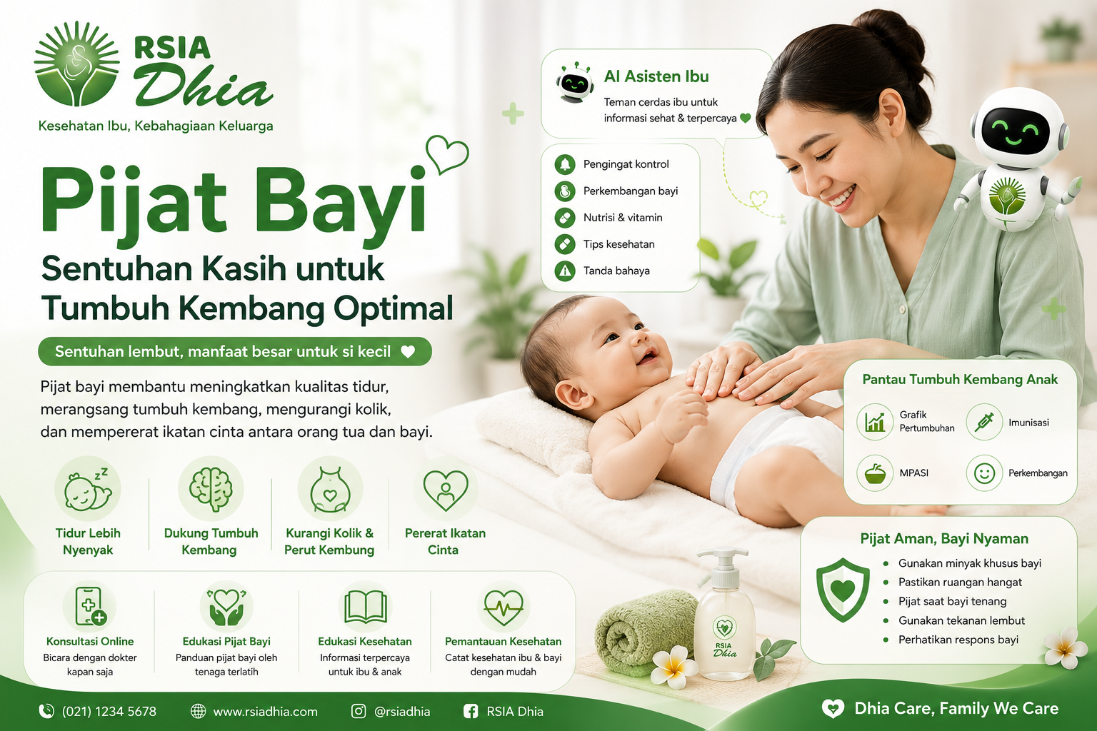 Manfaat Pijat Bayi untuk Tumbuh Kembang Si Kecil: Sentuhan Kasih yang Menyehatkan  Oleh Tim Edukasi RSIA Dhia